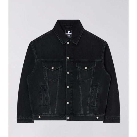 Edwin Jackets & Blazers - Edwin Trucker Denim Jacket Black Oversized‎ Streetwear Anthro Size M, Y2K